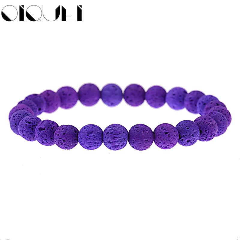 

OIQUEI Natural Lava Rock Stone Beaded Bracelet For Men Newest Fashion Healing Balance Women's Casual Yoga Bracelet Jewelry Gifts