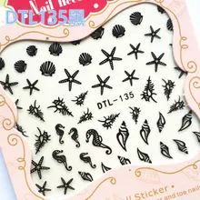 30 стилей! Мода лак для ногтей 3D черный украшения дизайн, черный цвет, клей для ногтей наклейки для ногтей советы Красота