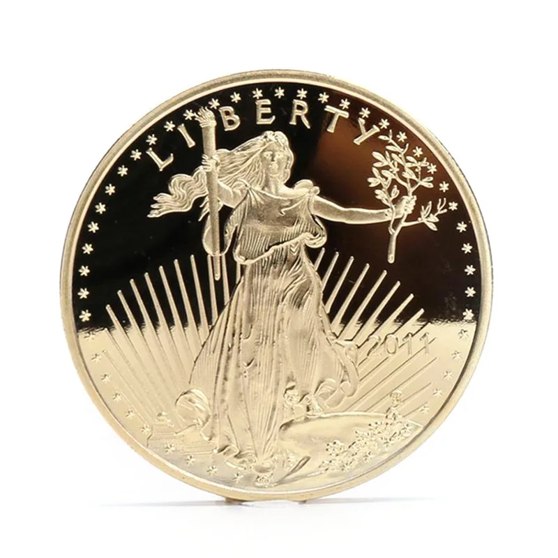 

1 Pc The Non Magnetic Freedom 2011 Coin Liberty Gold Plated Badge USA Eagle Souvenir Coin 2019