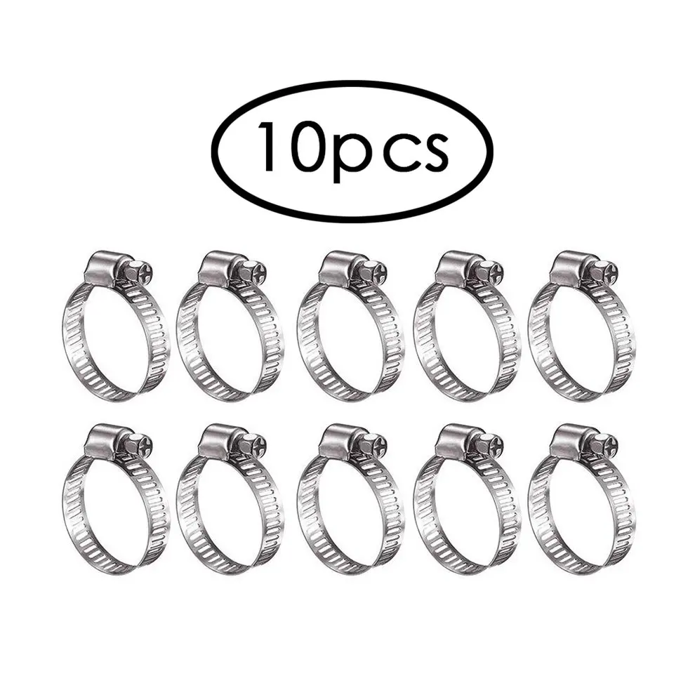 

10Pcs 13-19Mm Stainless Steel Hose Clamp Clamp Cross Clamp Automobile Pipe Clamp Hose Pipe Clamp Fixing Accessories