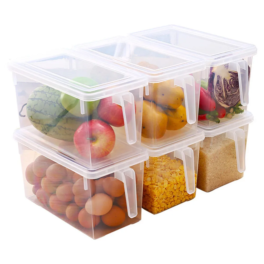 

Kitchen Refrigerator Storage Box Transparent PP Collecting Basket Grain Beans Food Container Sealed Home Drawer Organizer New B4
