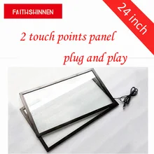 24 дюйма 10 точек Инфракрасный usb сенсорный экран панели наборы USB ИК сенсорный экран Рамка комплект наложения 16:10