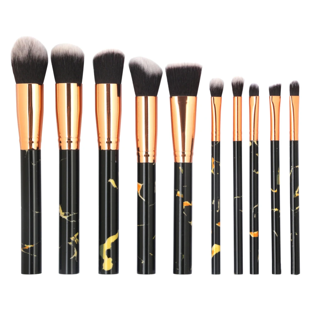 

10Pcs Custom Cosmetic Brush Tool Professional Marbling Handle Makeup Brush Set Foundation Blush Eyeshadow Cosmetic Tool