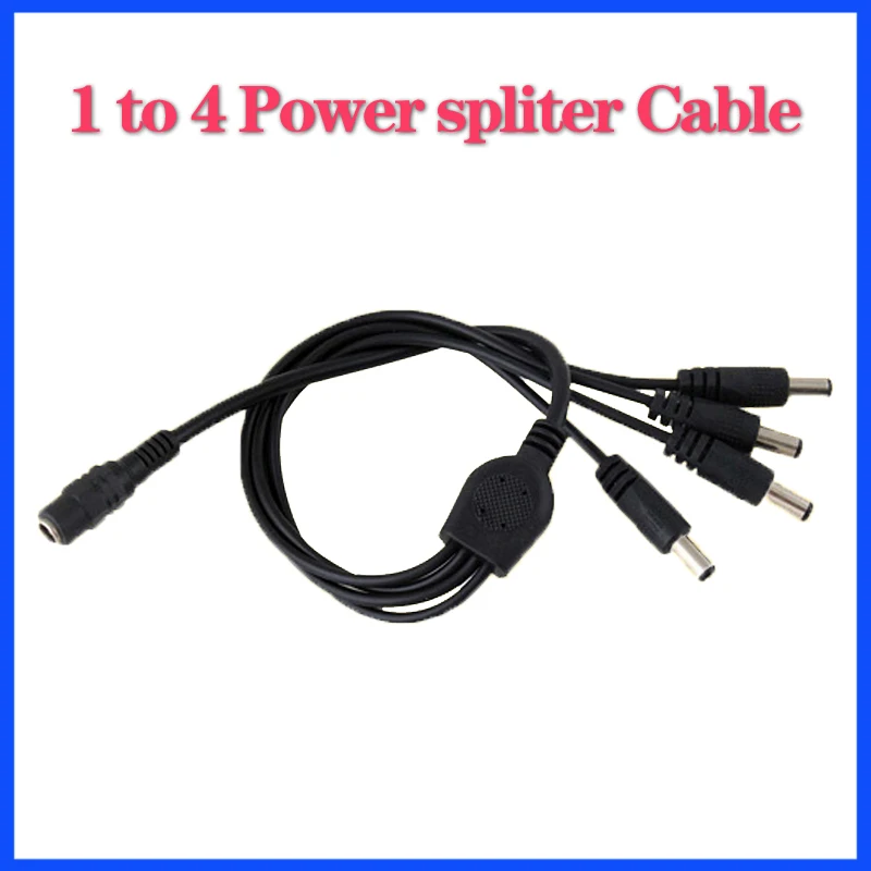 

1 to 4 Way 1 Female to 4 Male DC Power Splitter Cable For CCTV Security Cameras