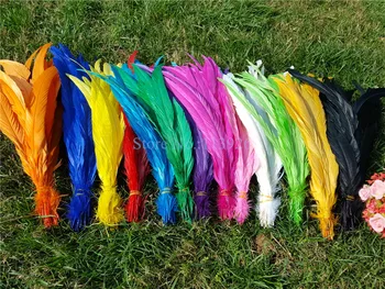 

Hot! 500pcs/lot Natural Rooster feather rooster tail feathers 35-40cm/12-14inch coque feathers for indian feather headresses