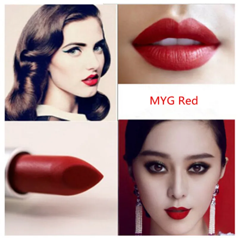 MYG красная матовая помада для губ batom макияж mc косметика для губ водонепроницаемый матовый блеск для губ палочка блеск для губ