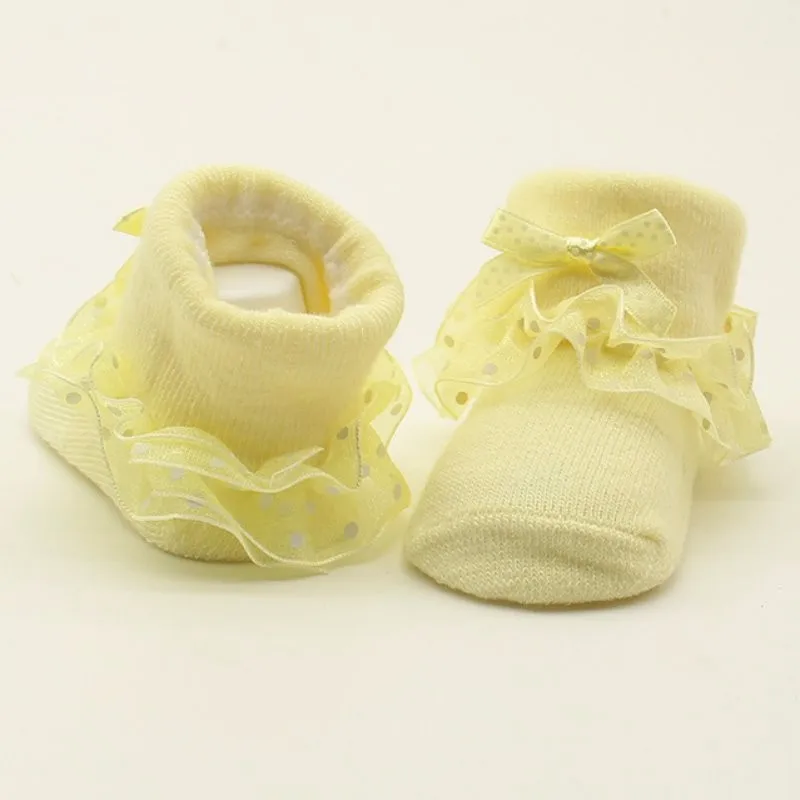 Носки для малышей от 0 до 6 месяцев, хлопковые носки для маленьких девочек, новые красные носки принцессы с бантом на лодыжке