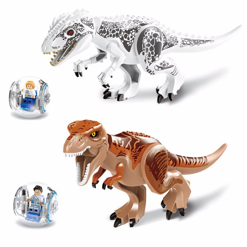 2Pcs/lot 79151 Jurassic Dinosaur World Figures Set Tyrannosaurs Rex Building Blocks Bricks baby Toys Compatible With Lepin baby-brick : image 2Pcs/lot 79151 Jurassic Dinosaur World Figures Set Tyrannosaurs Rex Building Blocks Bricks baby Toys Compatible With Lepin baby-brick