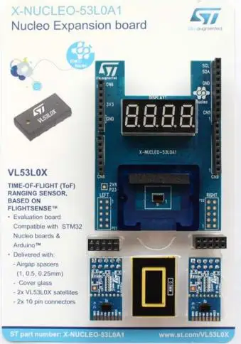 

Spot P-NUCLEO-53L0A1 VL53L0X optical sensor board containing NUCLEO-F401RE