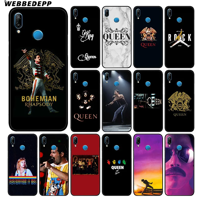 

WEBBEDEPP Queen Bands Soft Case For Huawei P30 P20 Pro P10 P9 Lite 2017 P Smart 2019 & Nova 3 3i Y9 2019