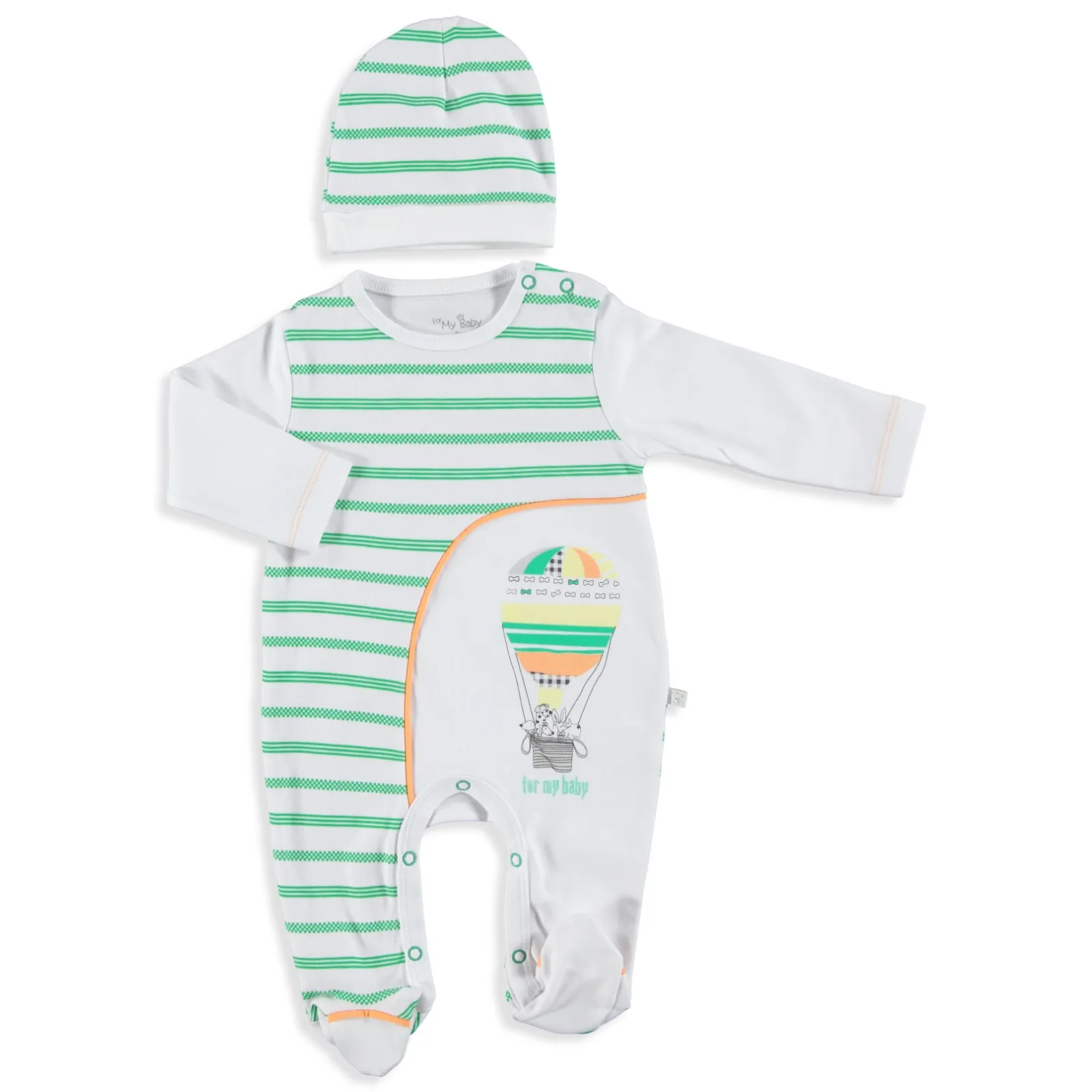 

ebebek For My Baby Boy MarcoFooted Romper Hat Set