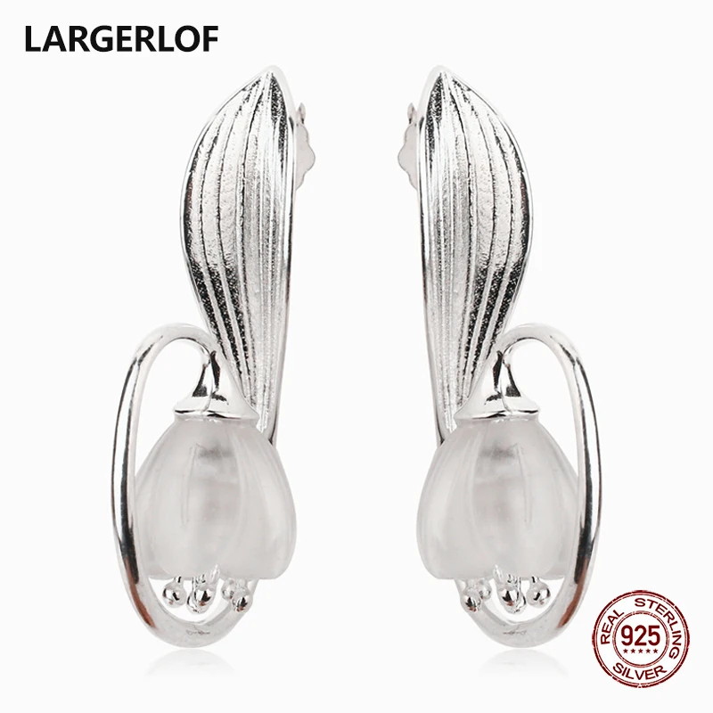 

LARGERLOF 925 Sterling Silver Stud Earrings Handmade Crystal Earrings Fine Jewelry 925 Silver Jewelry Earrings Silver EG41111