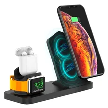 Для Apple Watch 4 3 2 1 AirPods 3в1 Qi Беспроводное быстрое зарядное устройство для iPhone Xs Max X Xr 8 Plus samsung S7 S8 S9 Plus Note 8 9
