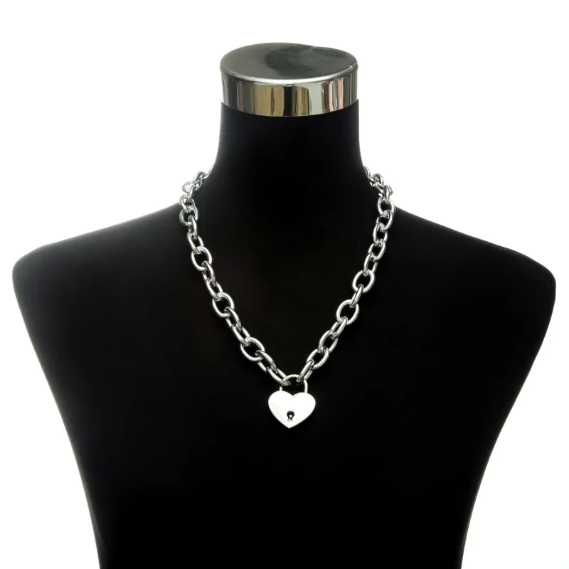 

Lover Heart lock necklace padlock chain Necklaces for Women padlock pendant collar 2019 trendy fashion jewelry