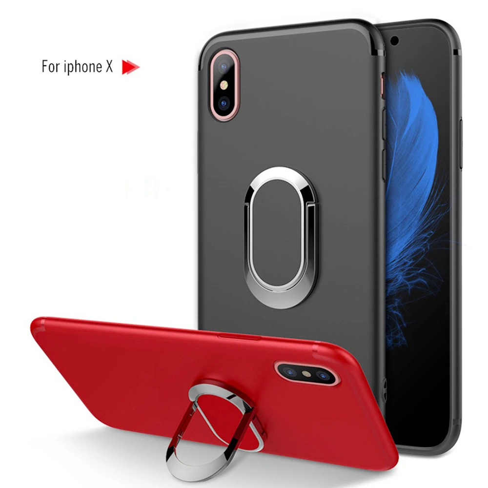 

Phone Case For iPhone X 8 7 Plus 6 6S Plus Case 360 Protection Soft Silicone Coque Car Holder Magnetic Cover For iPhone X 8 Plus