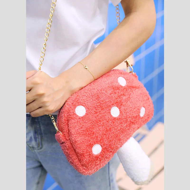 Милый плюшевый рюкзак в виде гриба, японский рюкзак в виде кролика каваи, набивная сумка через плечо, сумка-мессенджер для девочек и женщин