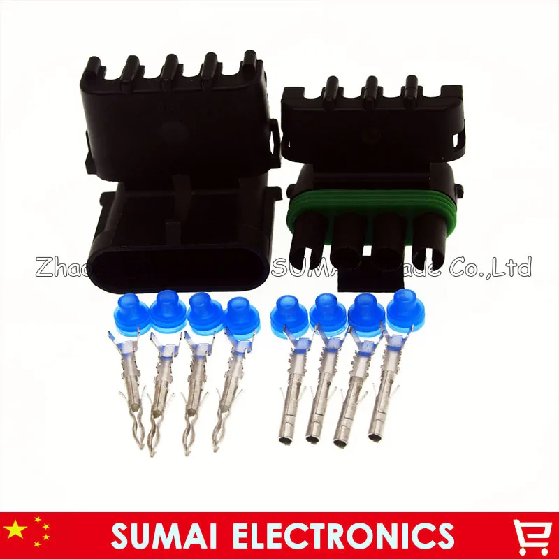 

4 Pin/way 2.5mm auto sensor plug,Car waterproof electrical connector for delphi car motorcycle ect,single row 4P