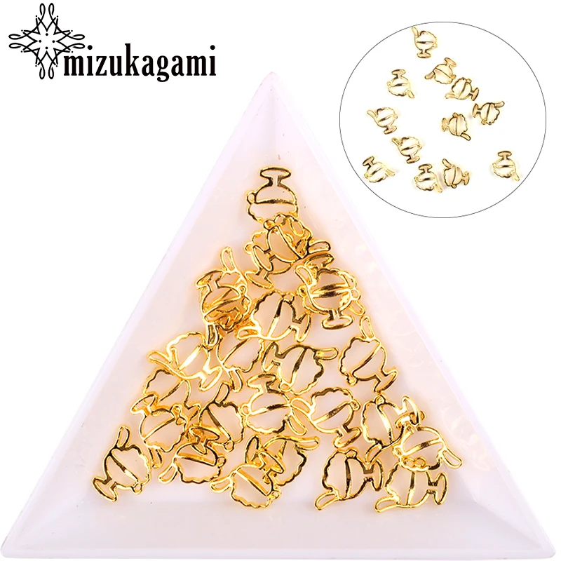 

100pcs/lot Small Golden Alloy Metal Ice Cream UV Gel Art Decoration Set Beads For DIY UV Charms Jewelry Accessories