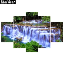Zhui Star 5D DIY Полная квадратная Алмазная картина "лесной водопад" мульти-картина комбинированная вышивка крестом, мозаичный Декор