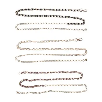 

Fashion Women Metal Imitation Pearl Beads Thin Waist Chain Belt Adjustable Gold Chains Waistband Strap Dress Accessories Decor