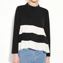 NFIVE бренд Весна Новая черная и белая строчка свободная модная футболка подол Футболка женские удобные рубашки