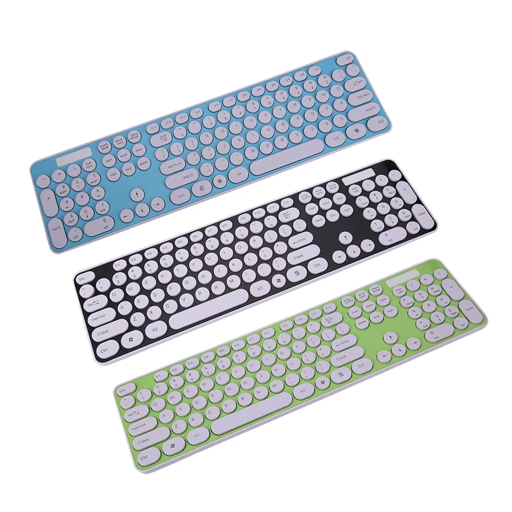 

Portable Slim USB 2.4G Wireless Keyboard Mouse Combo 104 Round Keys With Round Keycap for windows XP/windows 7 Android PC Laptop