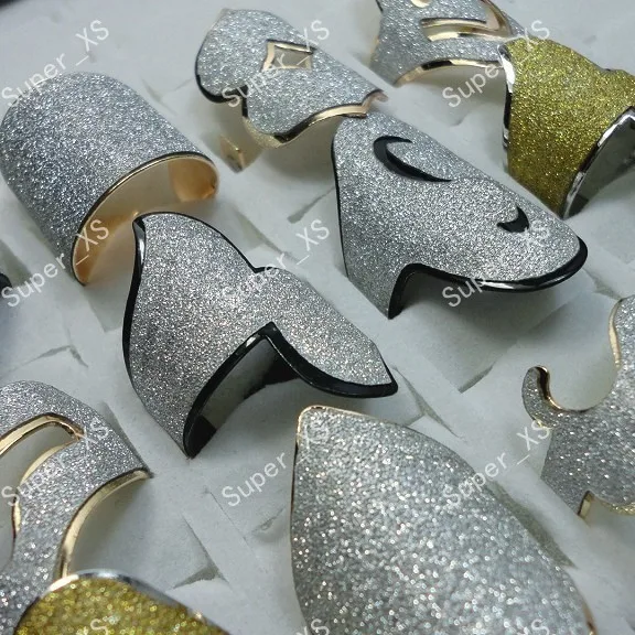 

200pcs Wholesale Jewelry Lots Unisex Gold Silver Frosted Mix Rings free shipping RL303