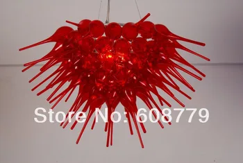 

Free Shipping Unique Design Red Murano Glass Luxury Modern Crystal Chandelier