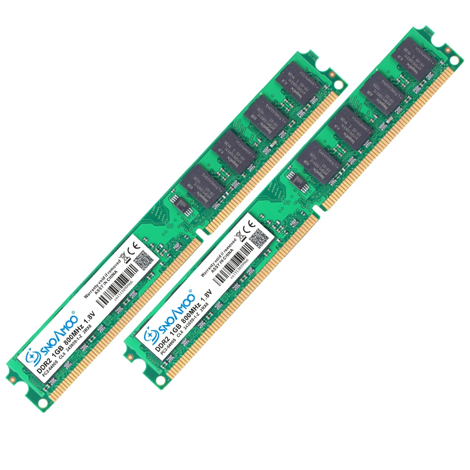 SNOAMOO Настольный ПК DDR2 2X2 Гб ОЗУ 800 МГц 667 МГц PC2-5300U CL6 240Pin 1,8 в память для AMD и Intel совместимая Компьютерная память