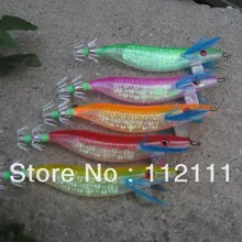 10 шт. стиль рыболовные приманки, цвет лазера, squid джиг, кальмары крюк, 3.0#. 11.5 см 16 г,(пять цвет смешанные