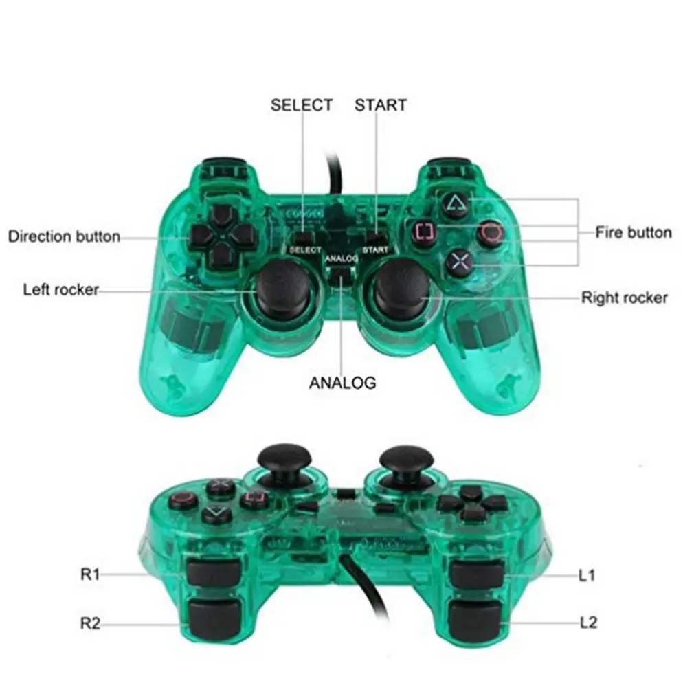 Проводной геймпад для sony PS2 контроллер Джойстик для plasystation 2 полное колебание Shock Joypad проводной контроллер