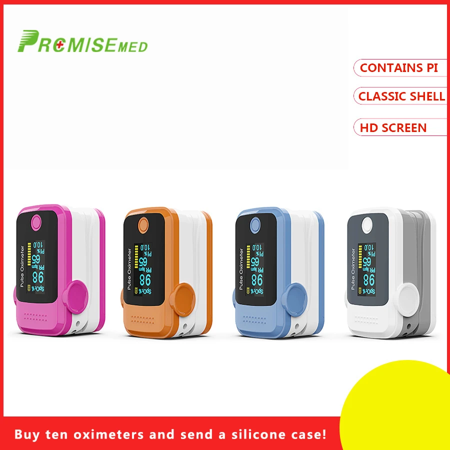 

PROMISE M100 professional finger oxygen monitor SPO2 PR function portable design gray,blue,orange,rose red