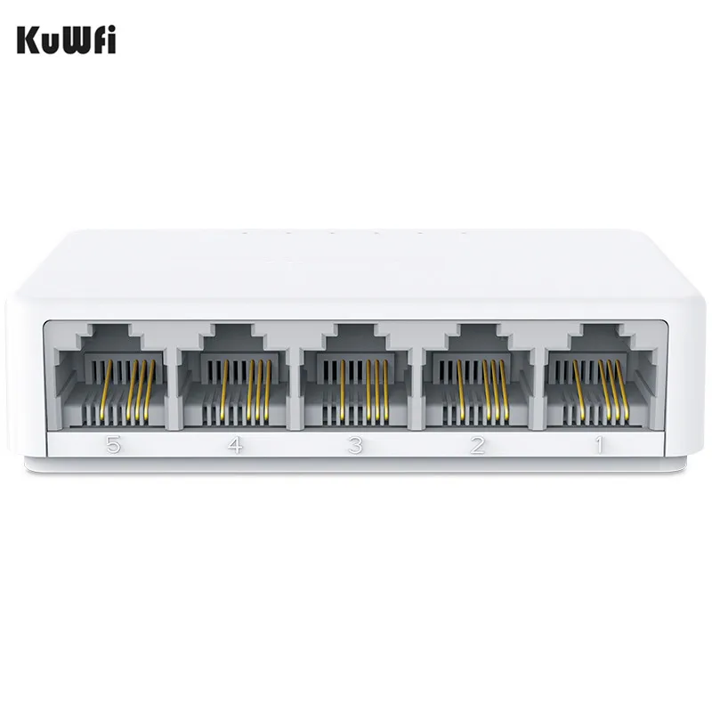 Kopen Desktop Switch Netwerk Switch 5 Poorten 10 100Mbps Fast Ethernet RJ45 Switcher Lan Hub MDI Full Half duplex Uitwisseling EU US Power
