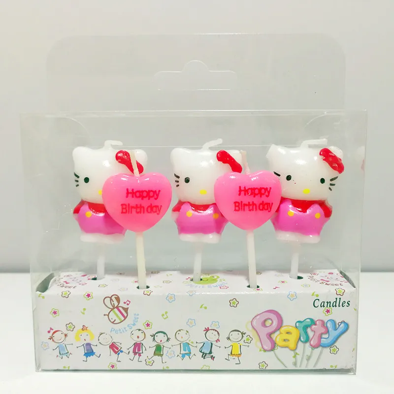 5 шт./компл. мило конфеты Hello Kitty свечи прекрасный мультфильм тема ребенком на день