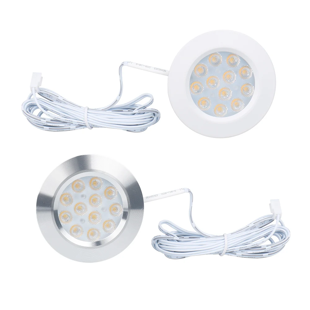  Kitchen Cupboard LED Cabinet Light 12V 3W Round Closet Puck Lights Wardrobe Furniture Counter Lamp  - 32895967618