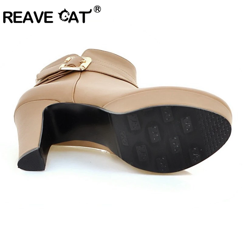 REAVE CAT/женские ботильоны сезон осень зима новые модные женские зимние ботинки для