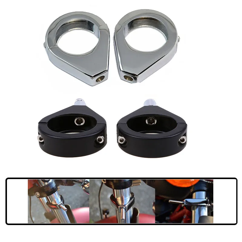 Motorcycle Speedometer Side Mount Bracket For 39MM Forks - Fit Harley Sportster 1993-2023 & Dyna 1993-2005, Chrome