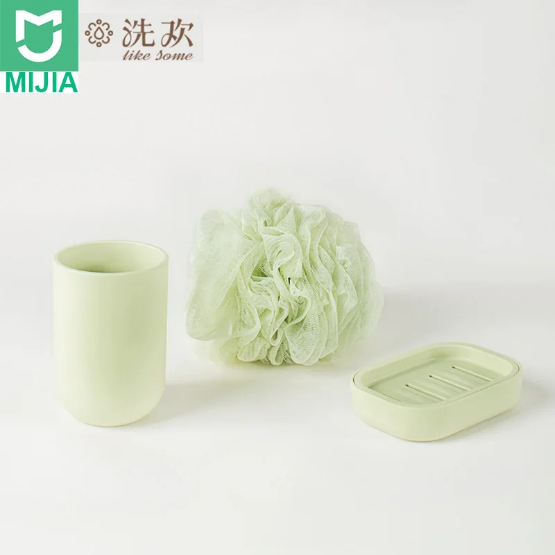 

Xiaomi Mijia Likesome Wash Set 3 in 1 Grooming Kit Bath Sponge Mouthwash Cup Soap Box Useful Shower for Smart Home in Stock