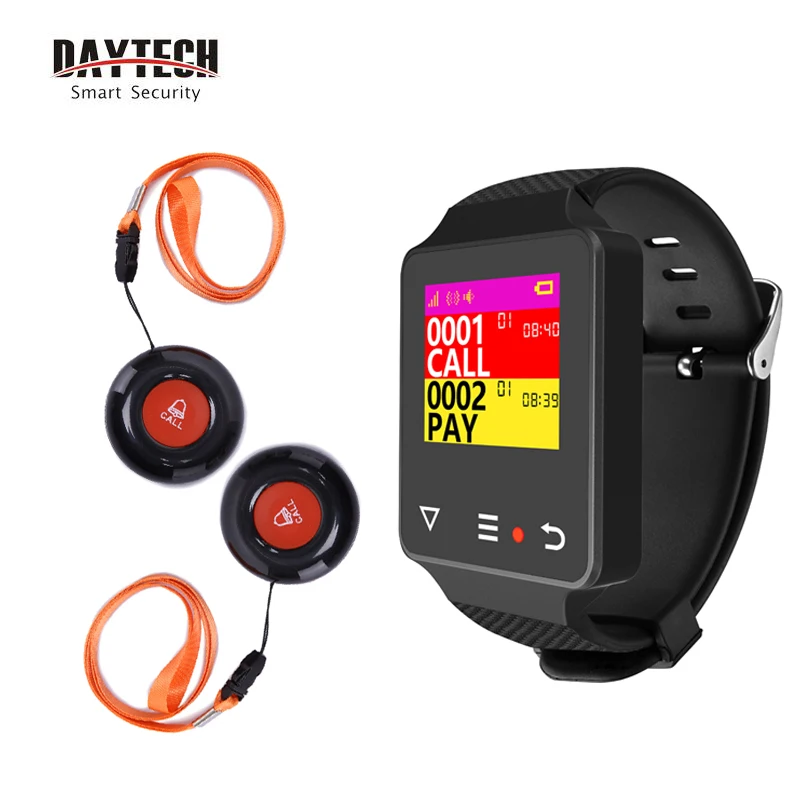 

DAYTECH Restaurant Guest Pager System Waiter Paging Queuing Home Care Alert Calling System Caregiver Pager Watch Call Button