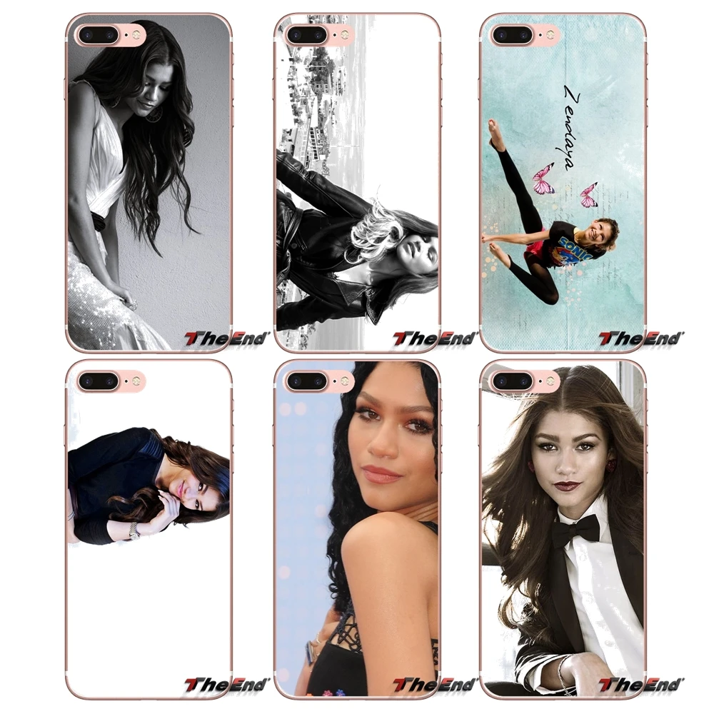 

For Apple iPhone X 4 4S 5 5S SE 5C 6 6S 7 8 Plus 6sPlus 6Plus 7plus 8plus Soft Transparent Cases Covers Zendaya