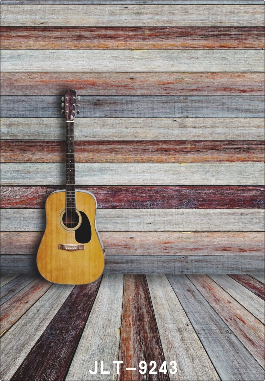 Wooden background cloth Color board background Guitar