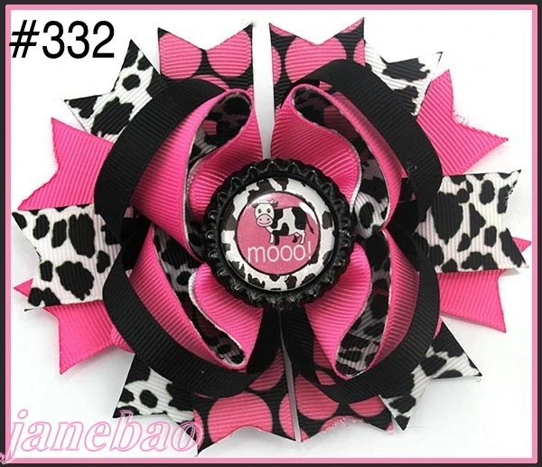

free shipping 30pcs 4.5" inspired hair Boutique Layered Hair Bow birthday hair bows girl hair clips-C