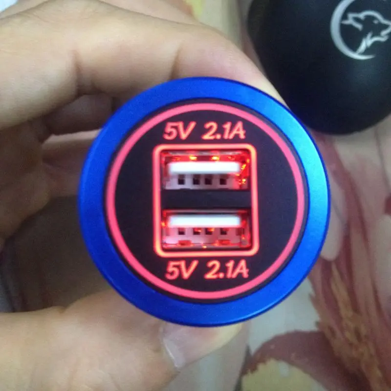  12V 24V Zu 5V 2.1A Dual USB Auto Ladegerät Power Adapter Zelt Basis für Auto Lkw Motorrad boot ATV 