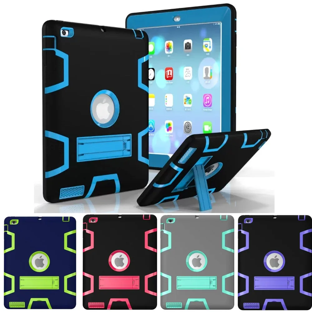 

WeFor Case For Mini 4 Shockproof Heavy Duty Rubber With Hard Stand Case Cover Fundas