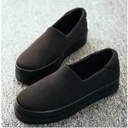 black platform slip on shoes