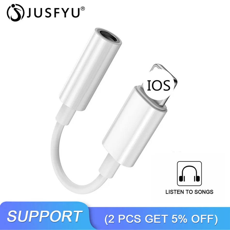 

3.5mm Aux Headphone Jack Audio Adapter for iPhone X 7 8 Plus IOS12 Lighting Plug Play Music Audio USB Converter Earphone Adapter
