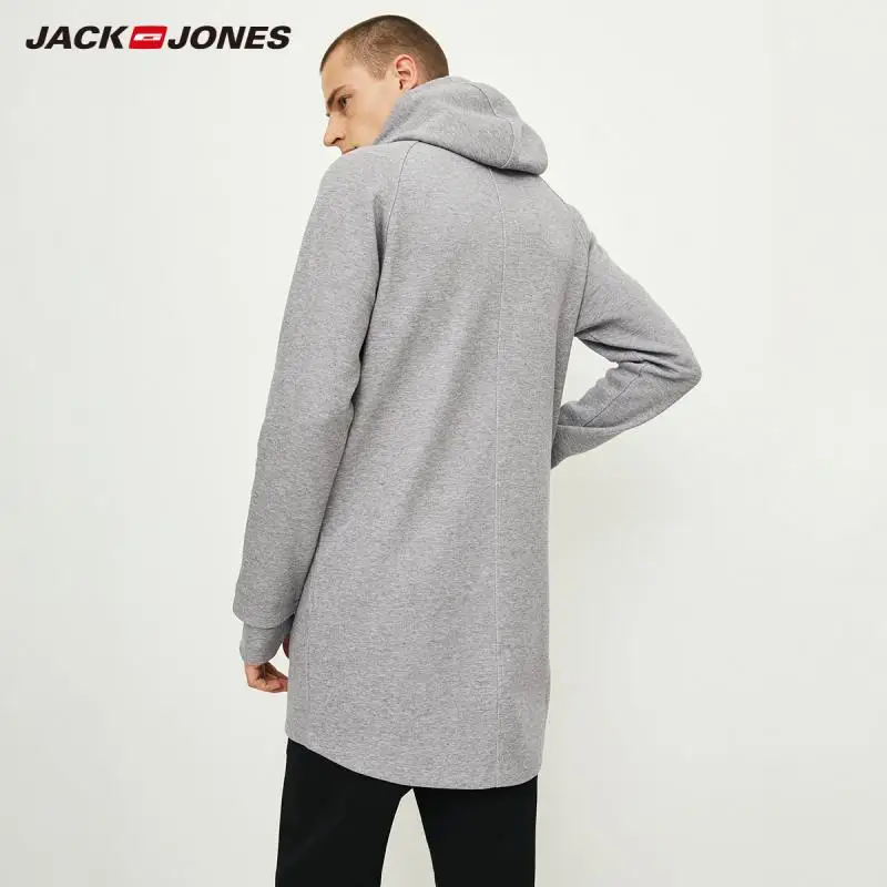 JackJones Осенняя мужская Спортивная и Повседневная Толстовка с капюшоном пальто с капюшоном Длинная куртка мужская одежда 218333539