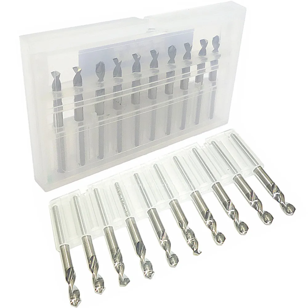 10pcs Tungsten Steel Drill Bits 3.175mm Cnc Pcb Drill Bit Cutting Edge