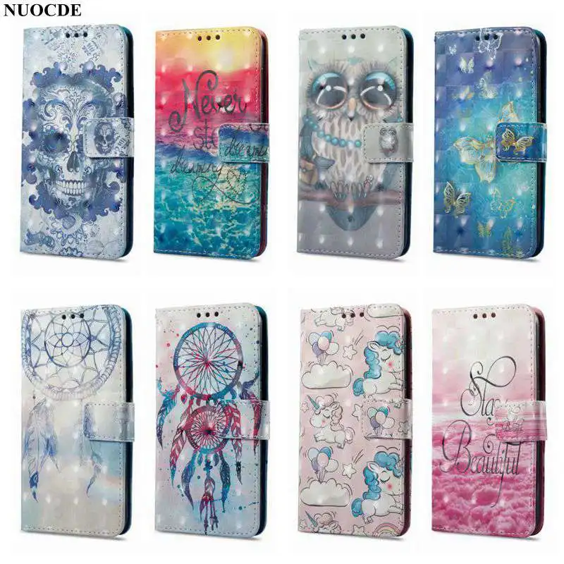 

Fashion Flip Wallet Leather Cover For Huawei Mate 10 Lite / Nova 2i / Honor 9i Colorful Paint TPU Soft Cartoon Magnet Stand Case