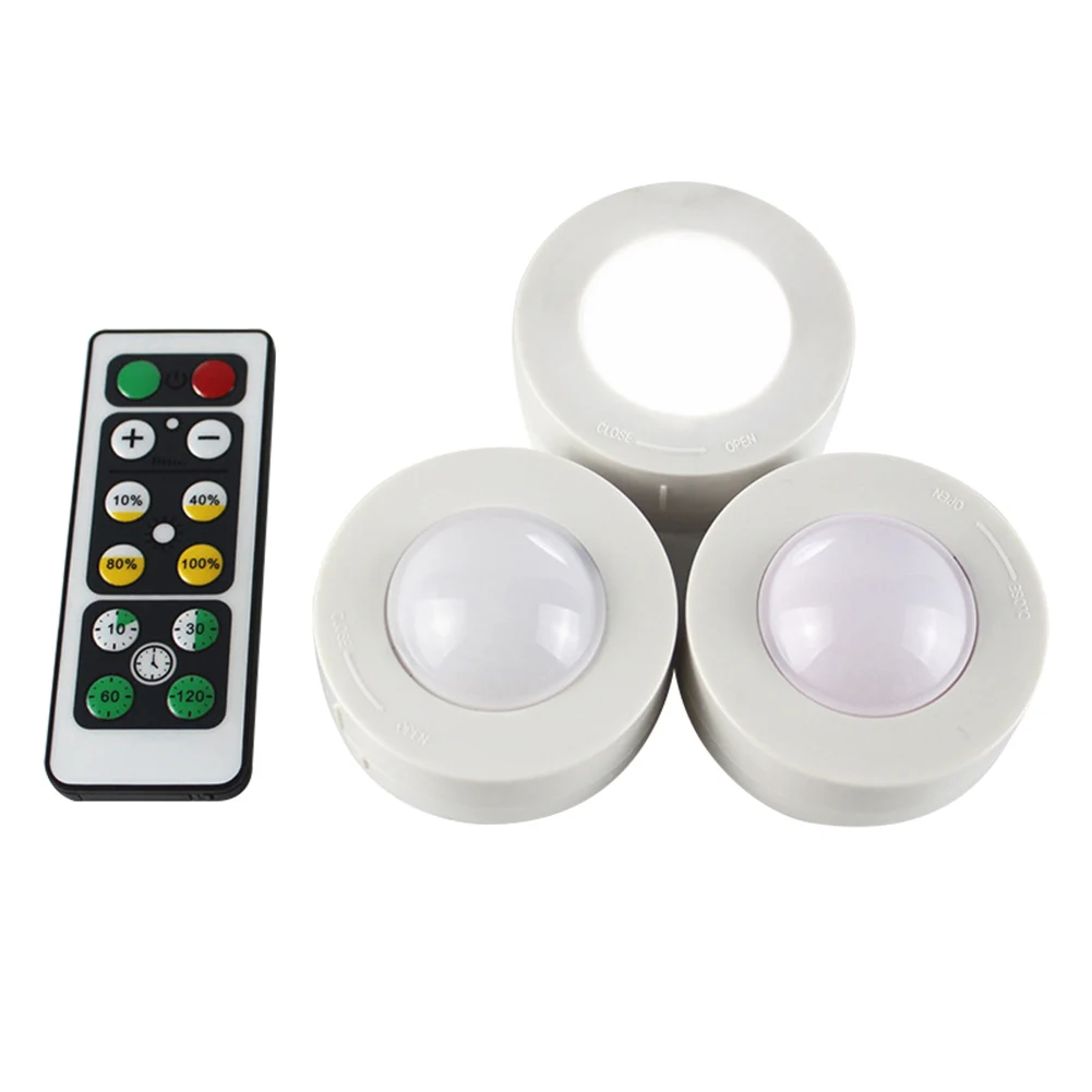 

6 Pcs Wireless LED Closet Lights with Remote Control Pat Light for Kitchen Under Cabinet Night Lamp HYD88